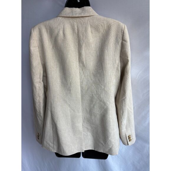 J Crew Cream Beige Linen Blazer 10 Career Work Professional Minimalist Classy - Picture 5 of 11
